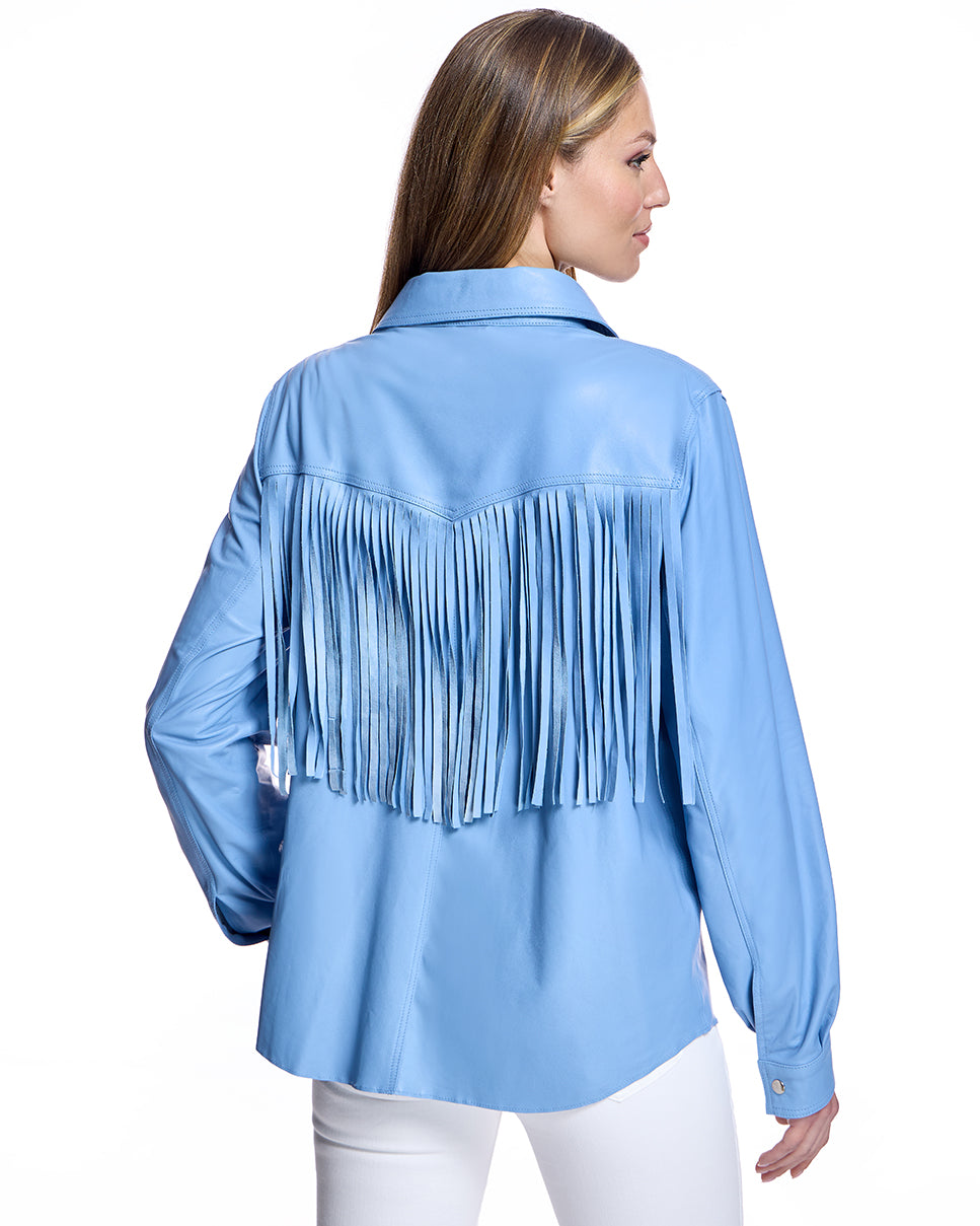 Leather Jacket with Fringe