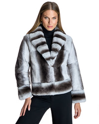 Chaqueta de rex color Taupe Chin, vista frontal