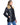 Chaqueta de cuero Black Beige con cuello solapa de cordero - vista lateral