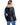 Chaqueta de cuero Black Beige con cuello solapa de cordero - vista trasera
