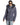 Chaqueta de plumas con capucha ribeteada en zorro en color Dark Grey - vista frontal