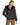 Chaqueta reversible de cordero toscana con capucha en color Brown - vista reversible