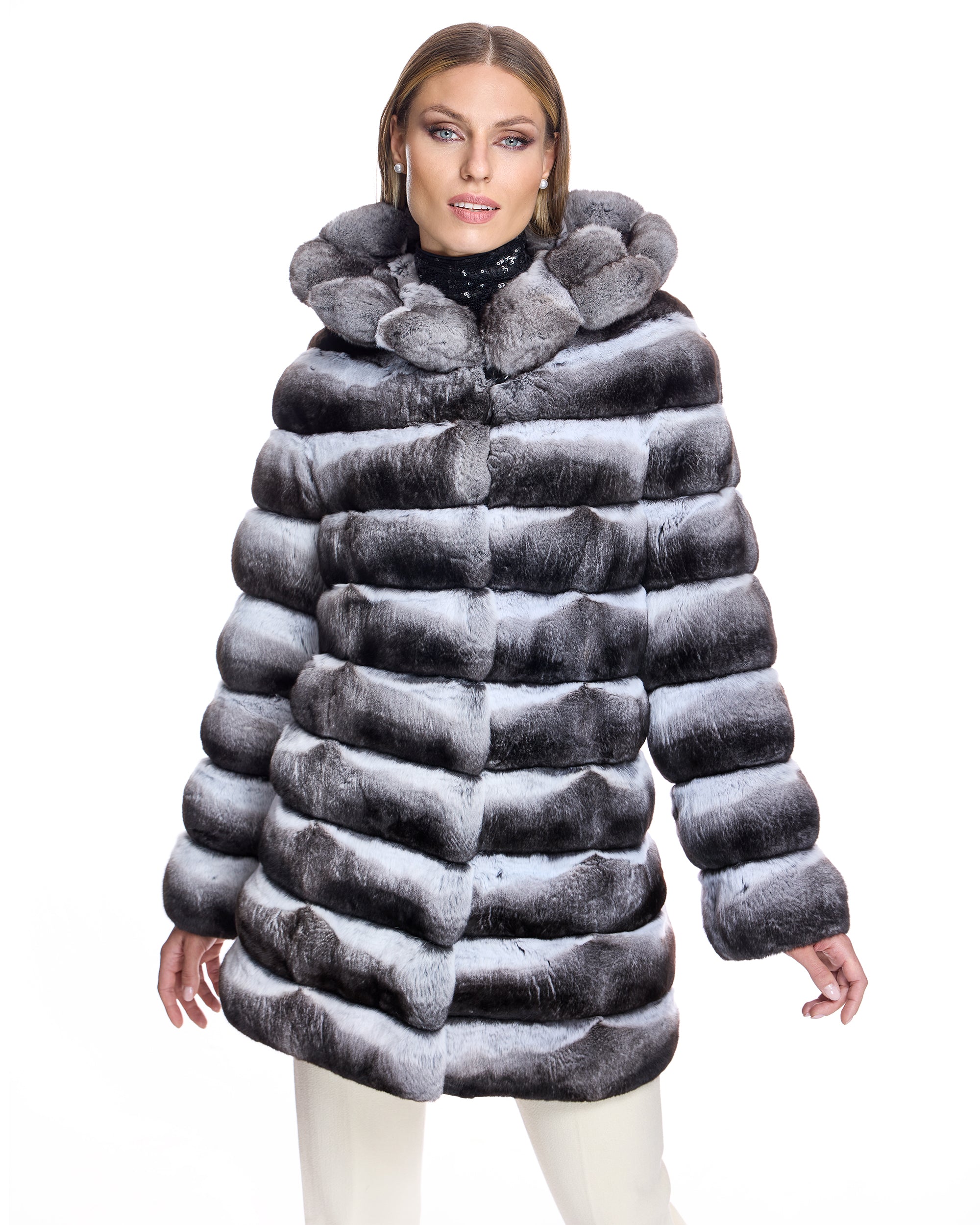 Chinchilla Coat with Hood