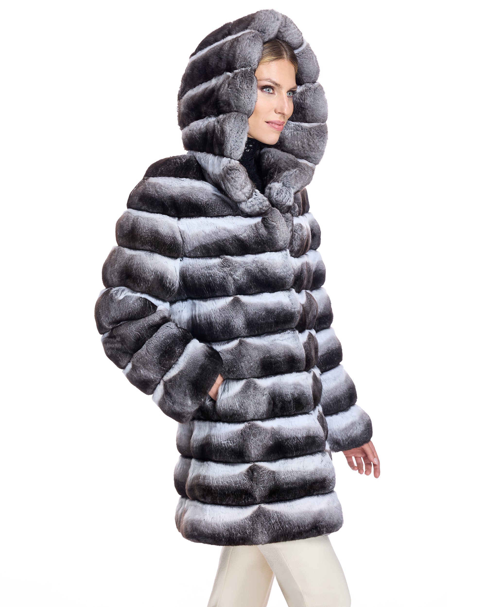 Chinchilla Coat with Hood
