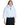 Chaqueta de zorro en horizontal con entredos de cuero y cuello alto ACT006-58|WHITE - vista 1