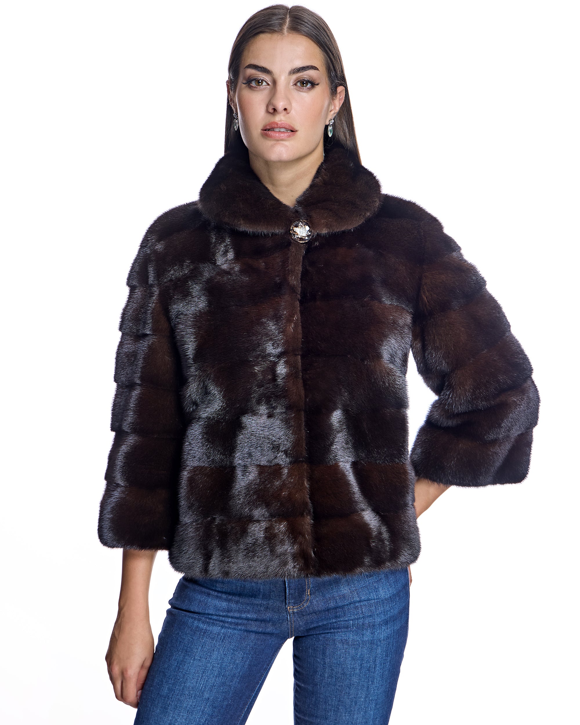 Horizontal Mink Jacket
