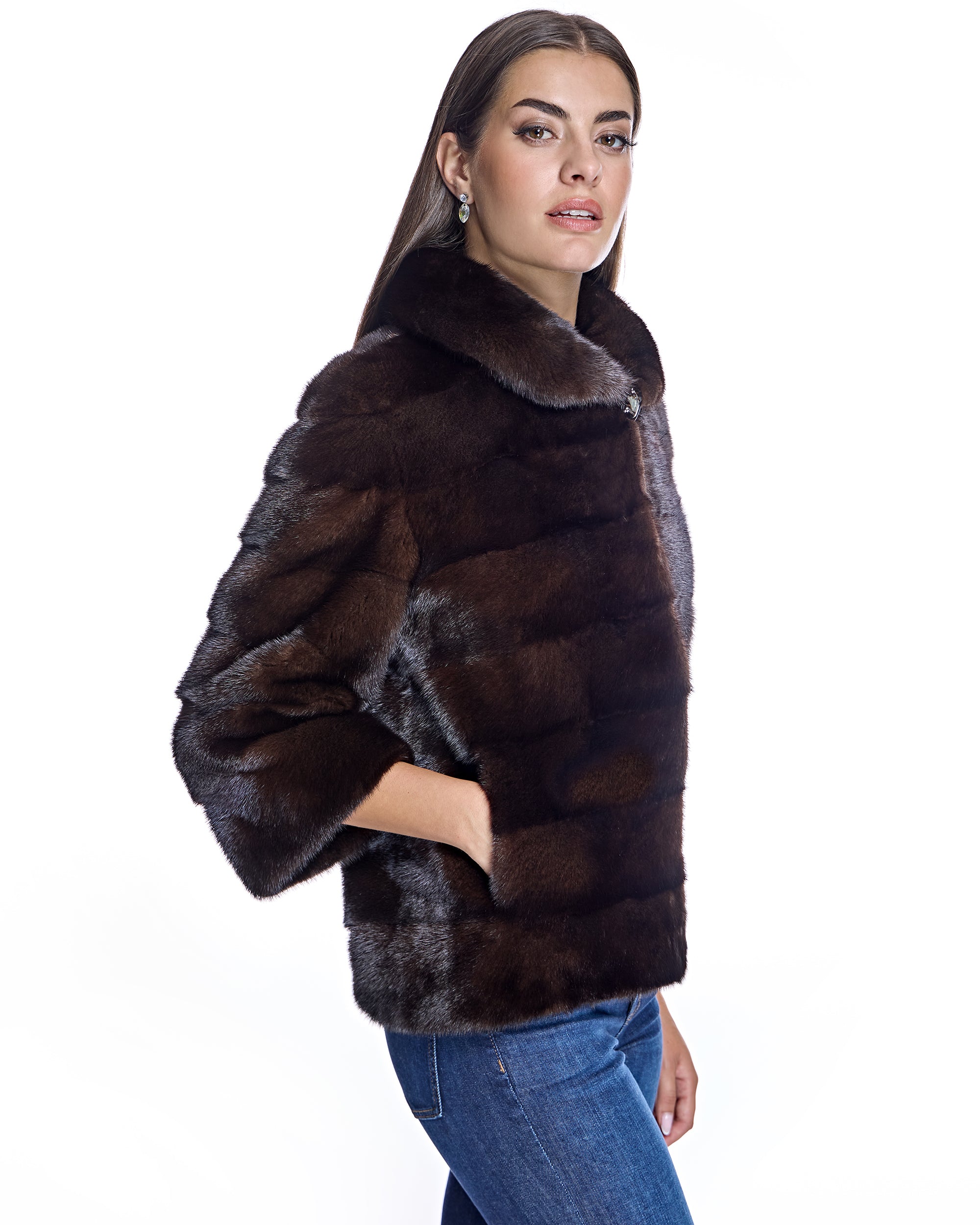 Horizontal Mink Jacket