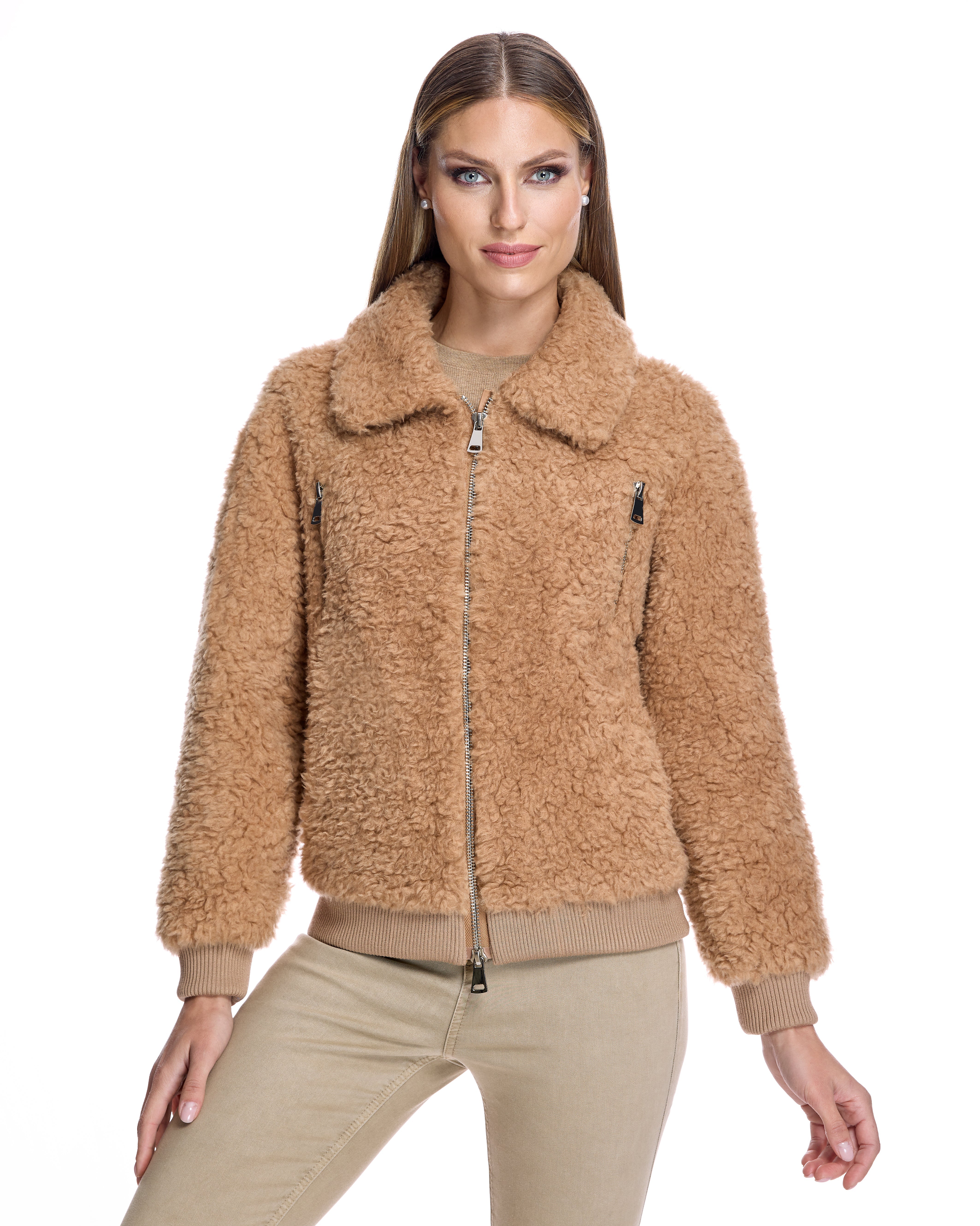 Maximilian Julia & Stella Lamb's Wool Bomber Jacket