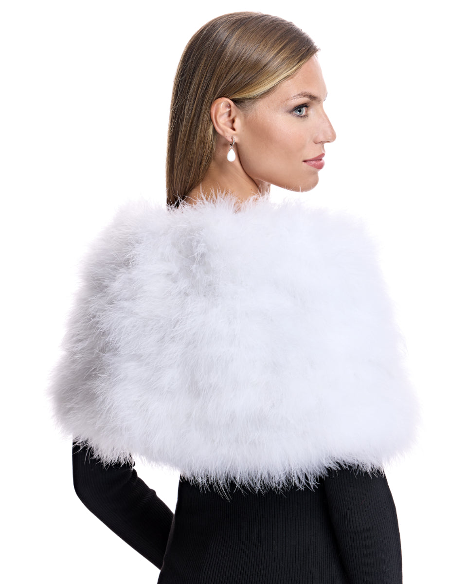 Julia & Stella by Maximilian Turkey Feather Stole with Ties