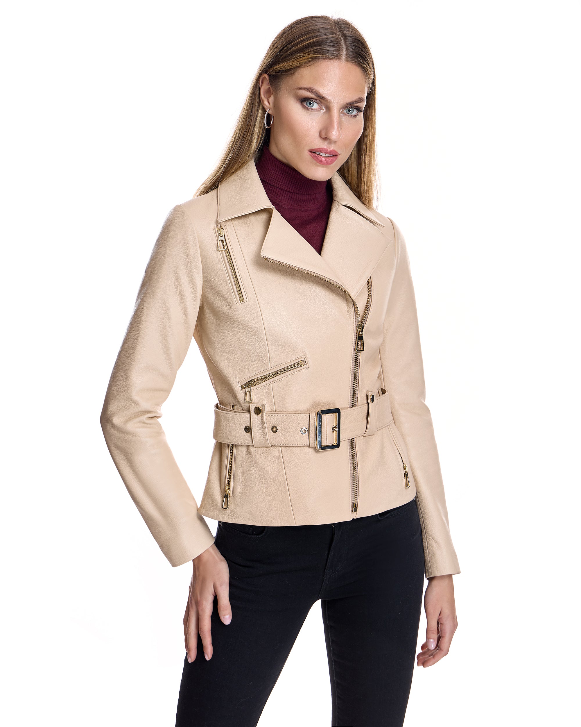 Belted Leather Jacket