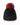 Knitted Mink Section Hat with Fox Pom Pom