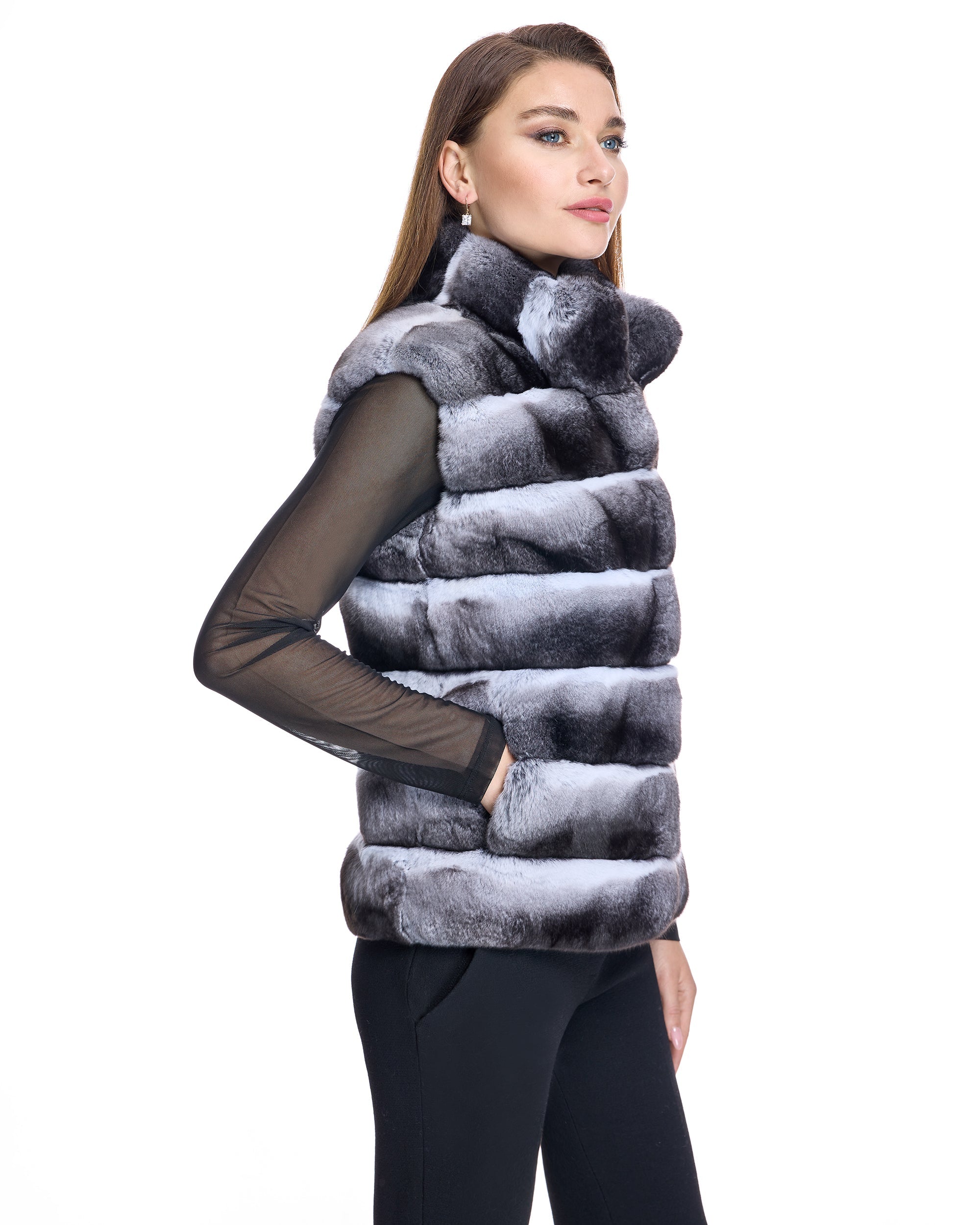 Cropped Chinchilla Vest