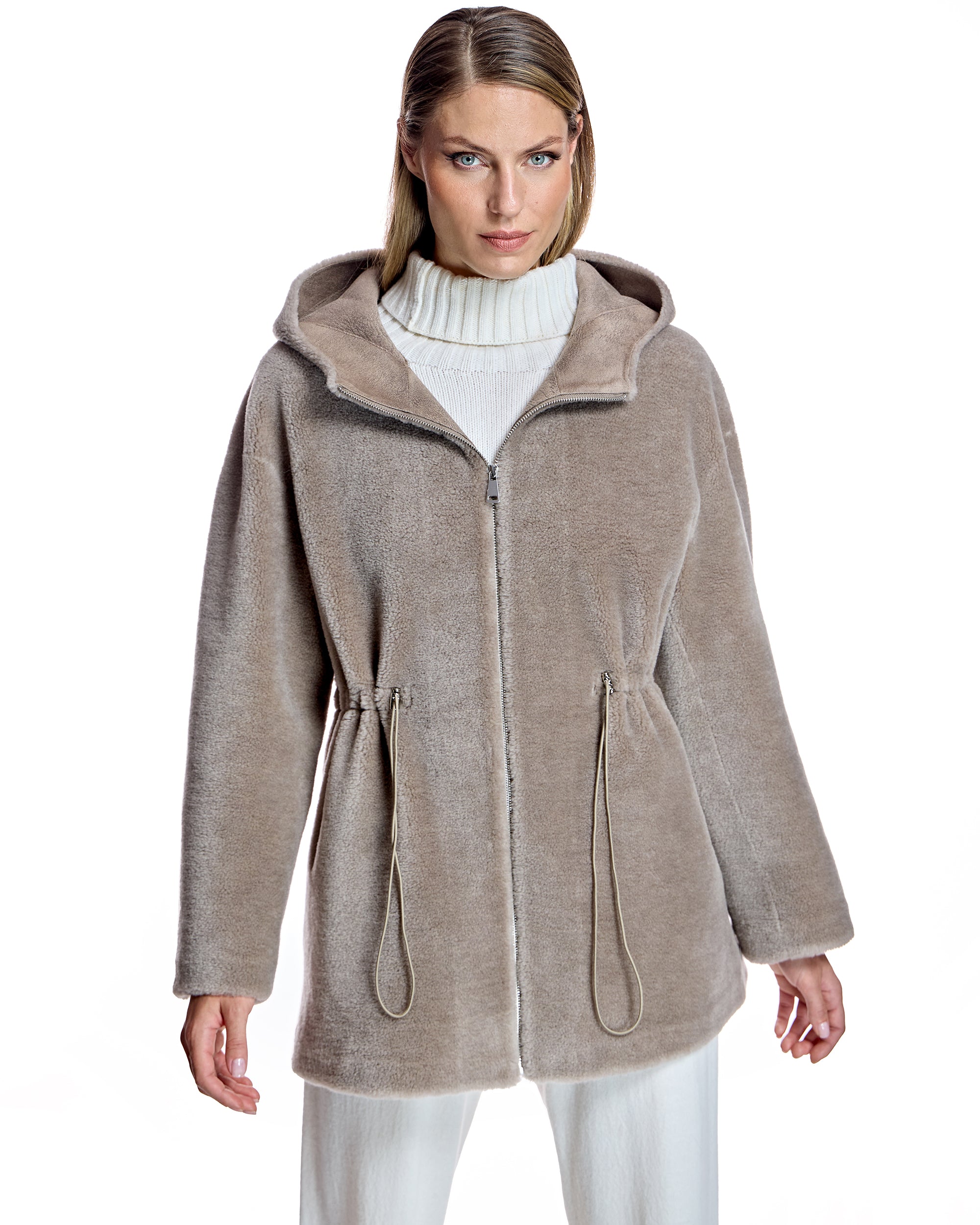 Shearling Jacket with Hood