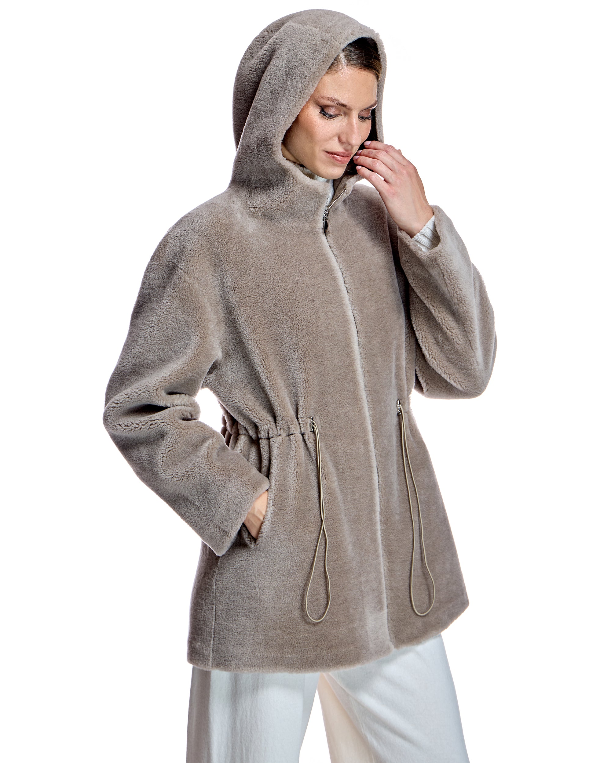 Shearling Jacket with Hood
