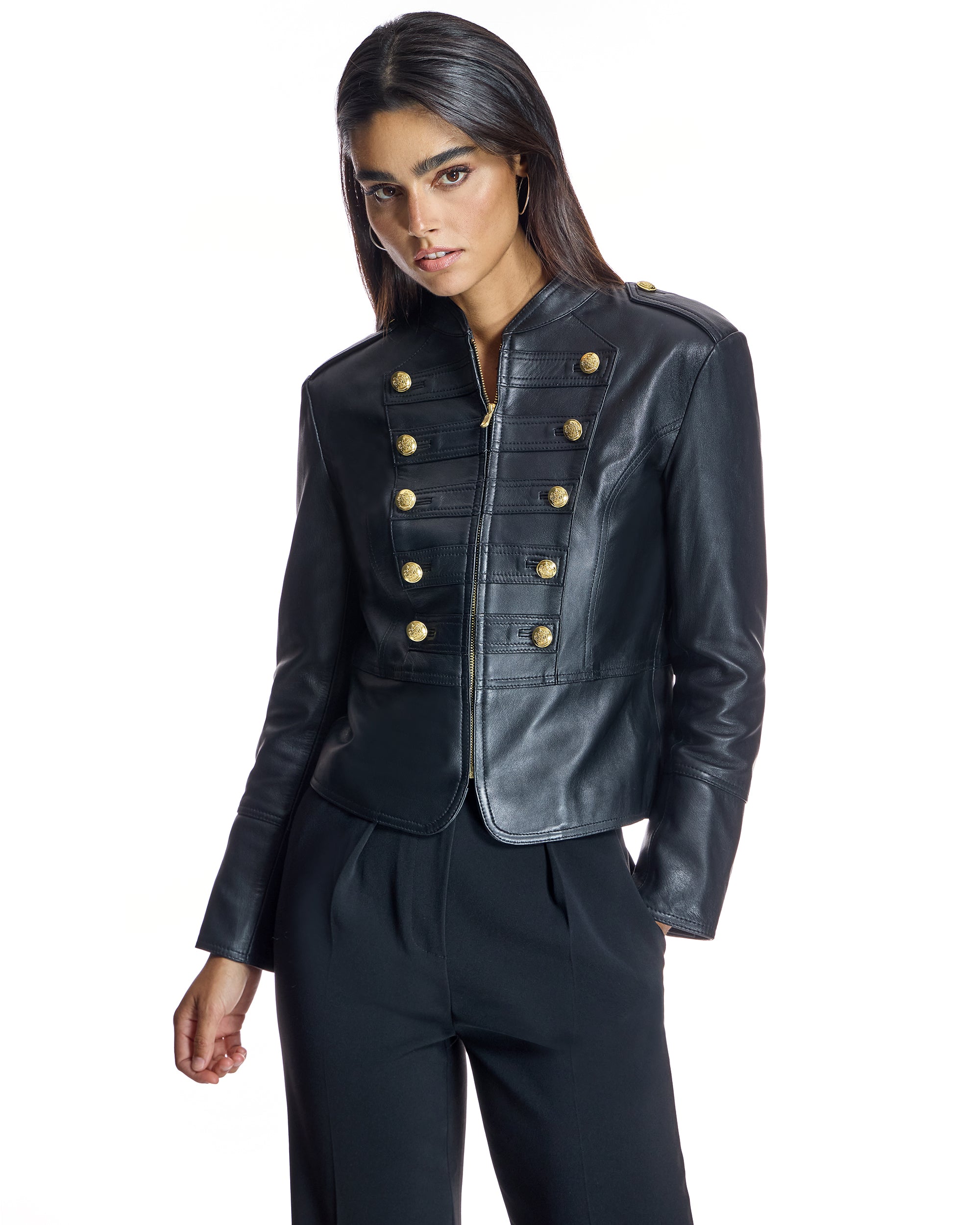 Leather Military Jacket