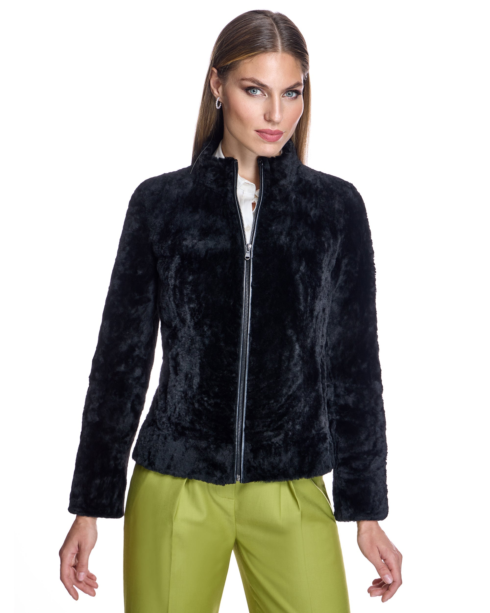 Fitted Shearling Lamb Jacket