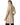 Abrigo de cuero con cuello solapa y cinturón con grabado de cocodrilo SC765/SDC-43|BEIGE - vista 3
