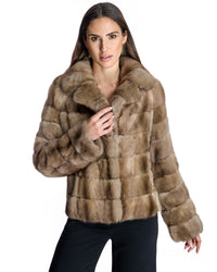 Chaqueta de retales de marta cibelina horizontal con cuello solapa SCARLETNOTCH/HALF/S-31|LAVENDER - vista 1